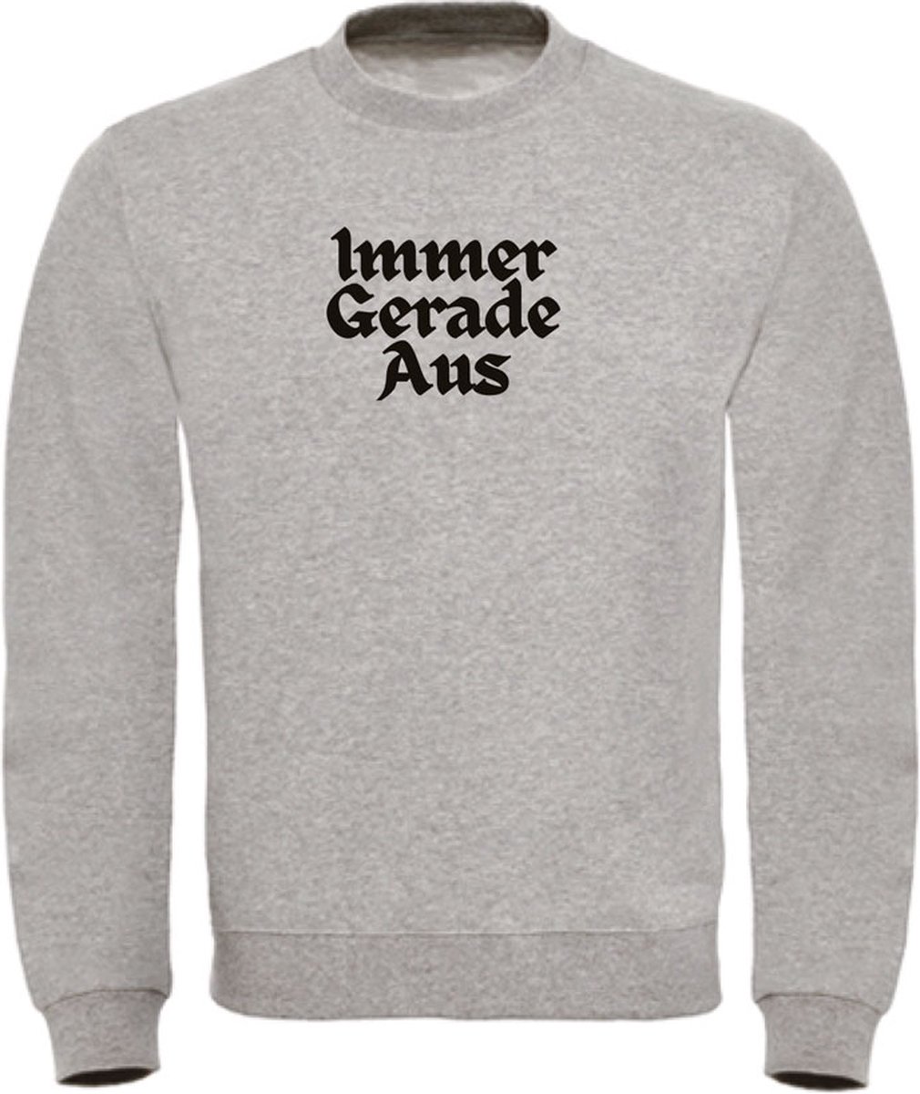 Sweater Grijs M - Immer gerade aus - soBAD. | Foute apres ski outfit | kleding | verkleedkleren | wintersporttruien | wintersport dames en heren